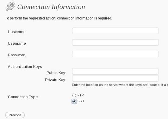 wordpress and ssh